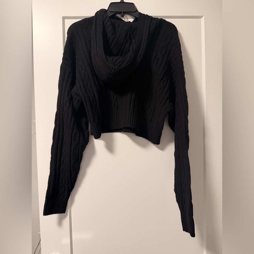 ALO Yoga Black Cable Knit winter bless hoodie - Picture 5 of 5